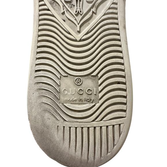 Gucci Ace Web Heart Leather Sneakers White Red Green Size 37.5 / US 7.5 - Picture 13 of 14